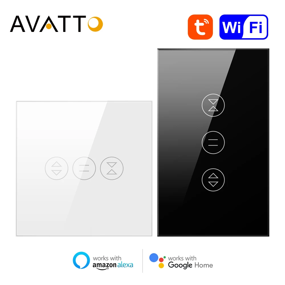 

AVATTO EU/US Tuya WiFi умный переключатель для штор, роликовые жалюзи, роликовый затвор двигателя, приложение Smart Life WiFi, работает с Alexa Google Home