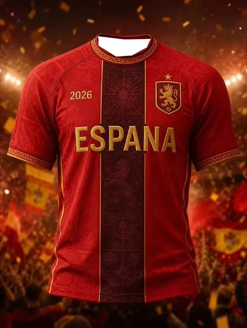 2026 new Spanish 3D-printed football jerseys, sport T-shirts casual streetwear, women's T-shirts, and gender-neutral Y2K tops