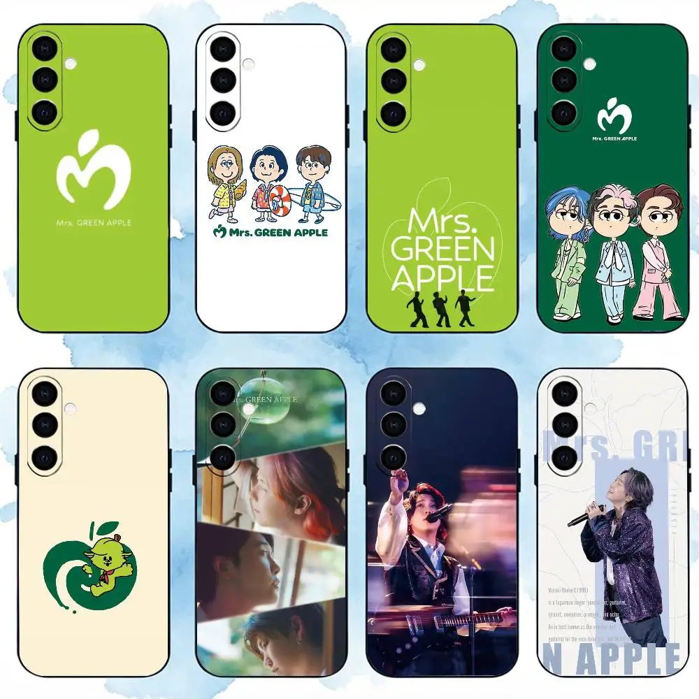 Mrs GREEN APPL Fashion Logo Phone Case For Samsung Galaxy A73,A72,A71,A70,A53,A52,A51,Soft Silicone Black Cover