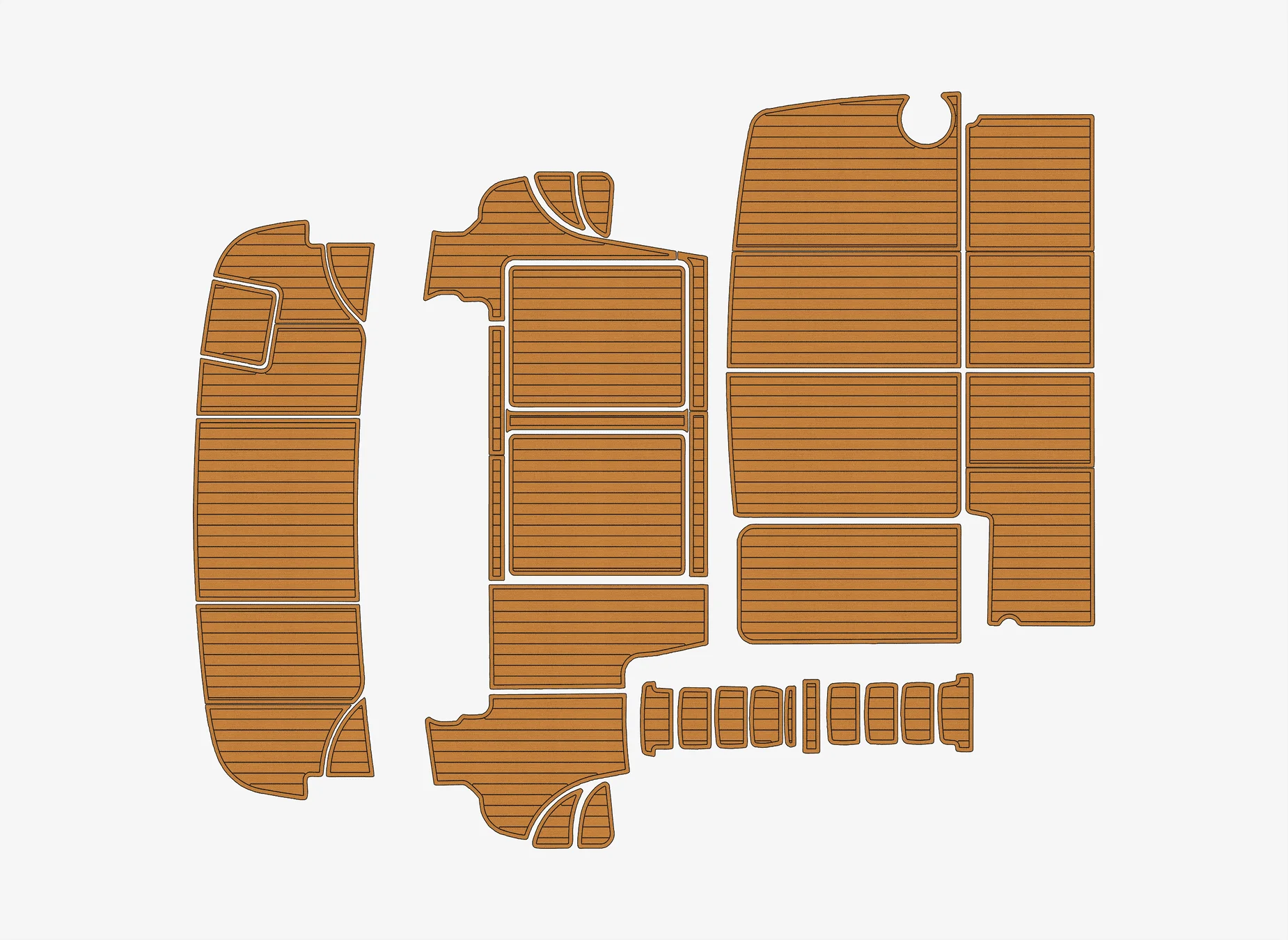 Marine Faux Teak EVA Non-Slip Mat -2005-2010 Meridian 580 Self-Adhesive 1/4