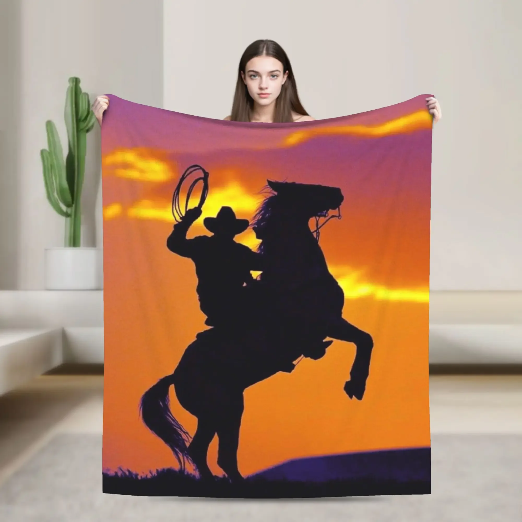 Manta súper suave con temática de película de vaquero rojo, perfecta para niños y adultos, ideal para sofá, silla o cama, material de franela