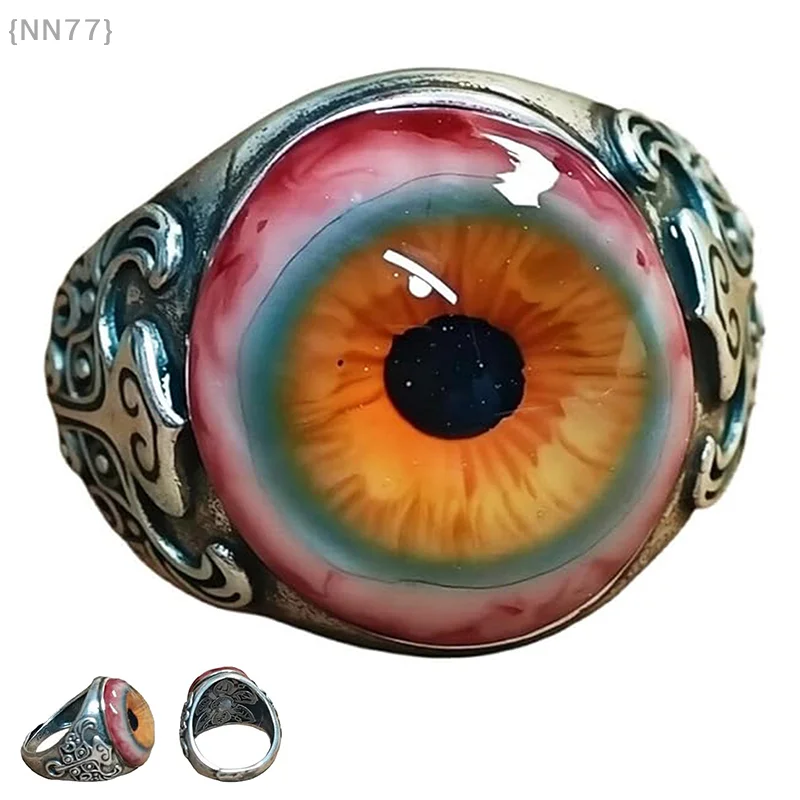 1 Pcs Realistic Eyeball Dark Lore Ring - Eye Of The Curtain/Eye Of The Veil Style, Men's Party Wear Rings [NN77]