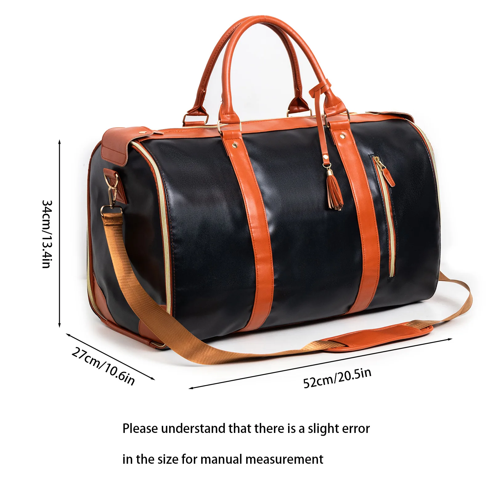 Retro Travel Handbag Folding Clothing Duffel Bag Outdoor Fitness Bag Multi-functional Side Buckle Travel Bag