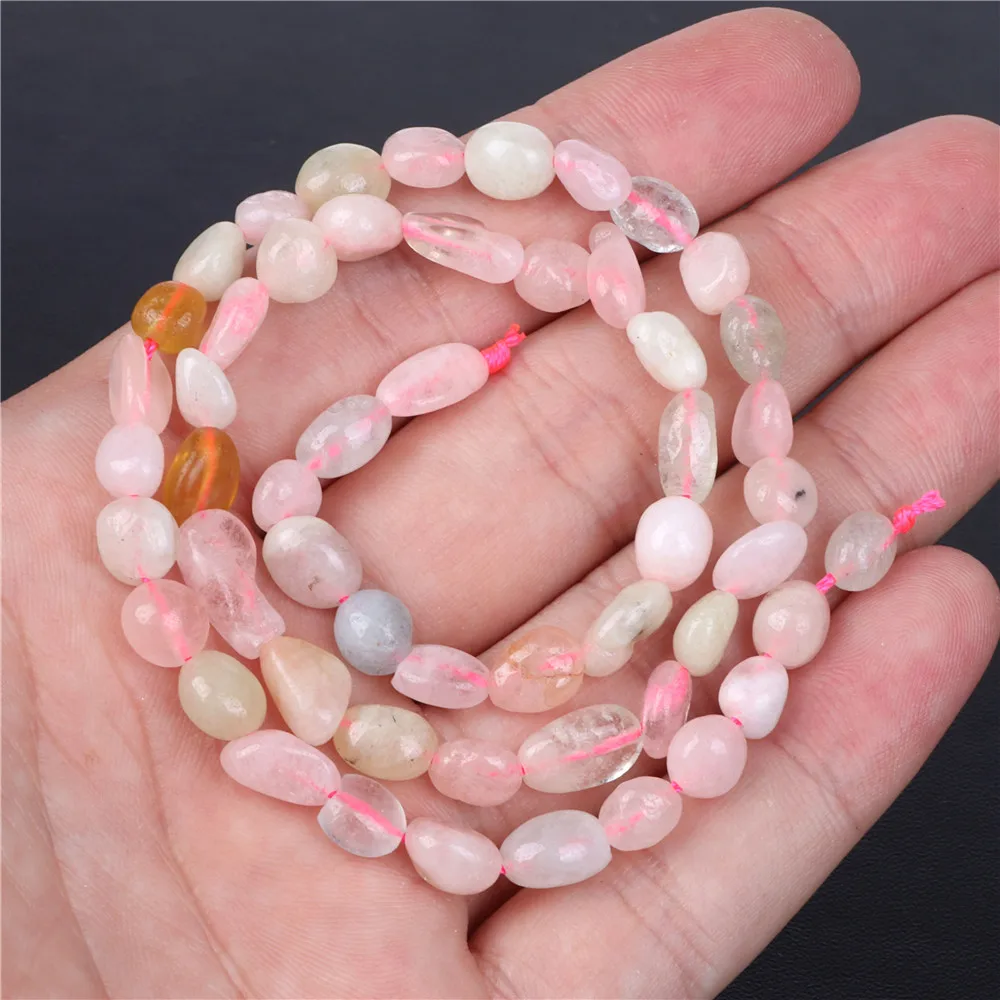 أنماط مختلفة الطبيعية مورغانيتي ستون الخرزة الوردي العقيق جوهرة فضفاض الخرز لصنع المجوهرات سوار ذاتي الصنع أقراط اكسسوارات