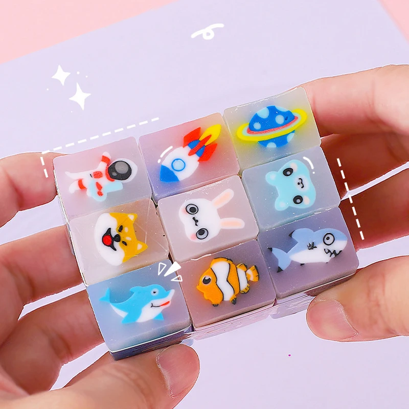 10 قطعة الحيوانات الكرتون لطيف صاروخ نمط ممحاة للأطفال حفلة عيد ميلاد تفضل العودة إلى المدرسة القرطاسية هدية بيناتا الحشو #5