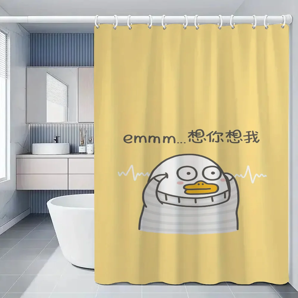 Yellow Duck Curtain for Bathroom Accessories Opaque Curtains Shower Bath Bedrooms Waterproof the Home Fabric Shade Products