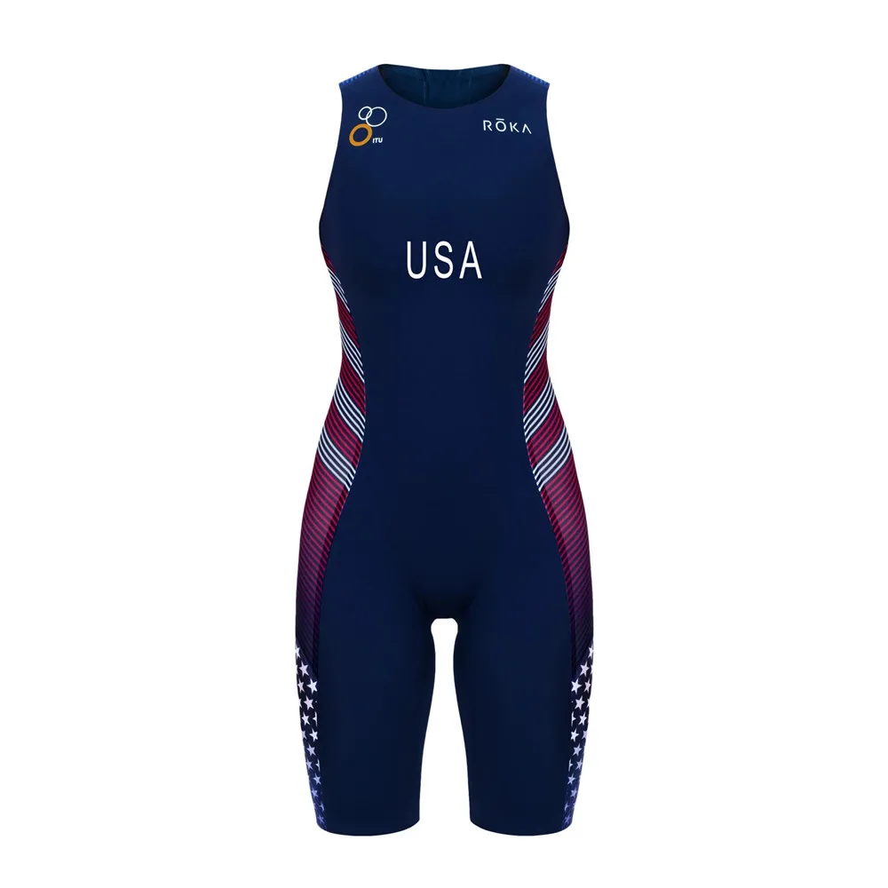 Roka Women Cycling Skinsuit Sleeveless Running Clothes Roupa Ciclismo Triathlon Swimskin Custom Bicycle Team Sport Speed TriSuit