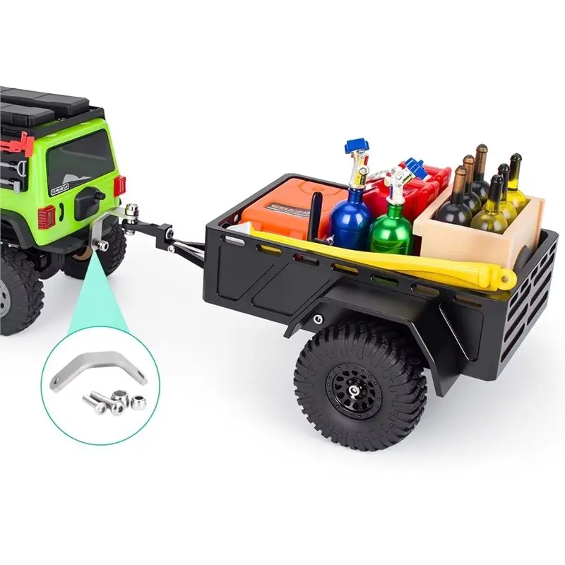 WOWFU-Aluminum Small Utility Trailer For 1/30 RC Crawler Axial SCX30 Bronco Wrangler Upgrade Part