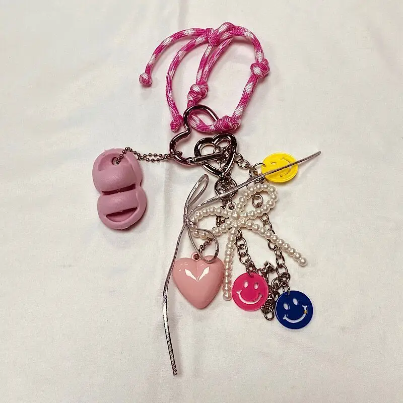 New 2025 Fashionable Ins Rainbow Beads Novel Hanging Chain Ropes Key Bag Pendant For Men And Women Jewelry Accessories