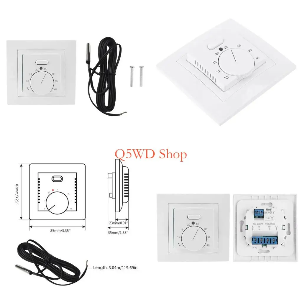 Q5WD 16A 220~240V Temperature Controller for Floor/Electric Heating Easy to Install