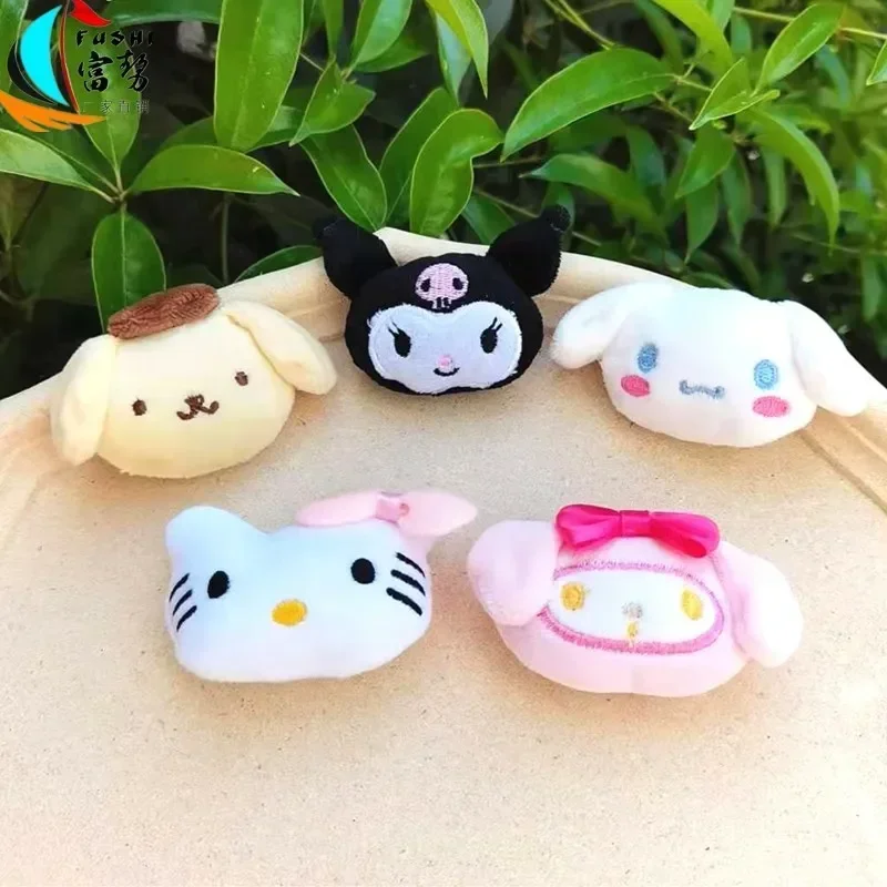 Sanrio Cartoon Anime Doll Brooch Kuromi mymelody Cinnamoroll Kittycat Trendy Shoes Clothing Bags Pins Children Plush Toys