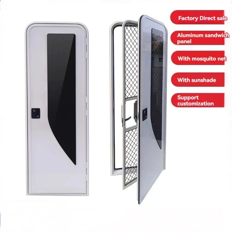 Rv door Big box cargo truck back camel tow hanging middle door knife type door with sunshade anti-mosquito