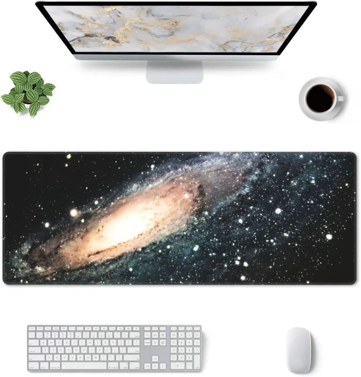 Gaming Mouse Pad Spiral Galaxy Space Nebula for Non-Slip Rubber Base Large XXL Mousepad Desktop Office Home 31.5 x 11.8 in