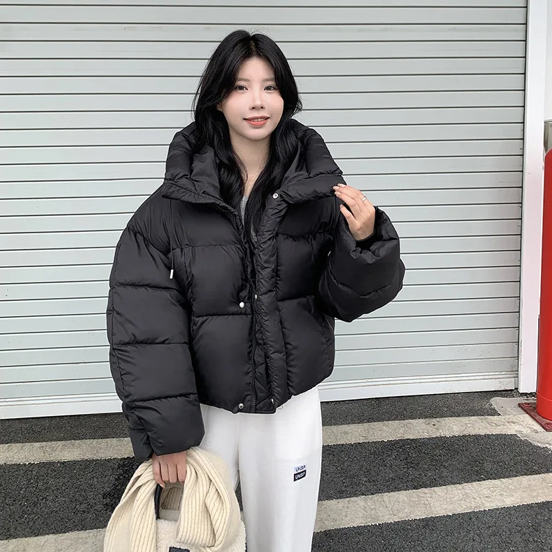 Spot 2025 Winter New Hooded Candy Bread Down Cotton Jacket Women's Thickened Loose Small Man Short Jacket Women's Clothing