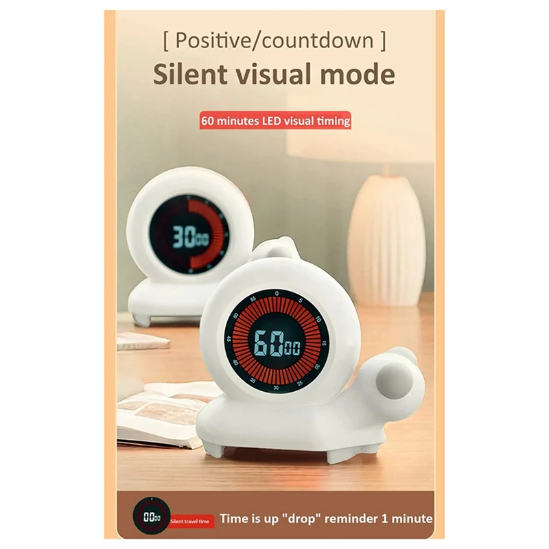 BAAG-60 минут визуальный аналоговый таймер милый бесшумный поворотный таймер кухонный таймер часы обратного отсчета для детей и взрослых время