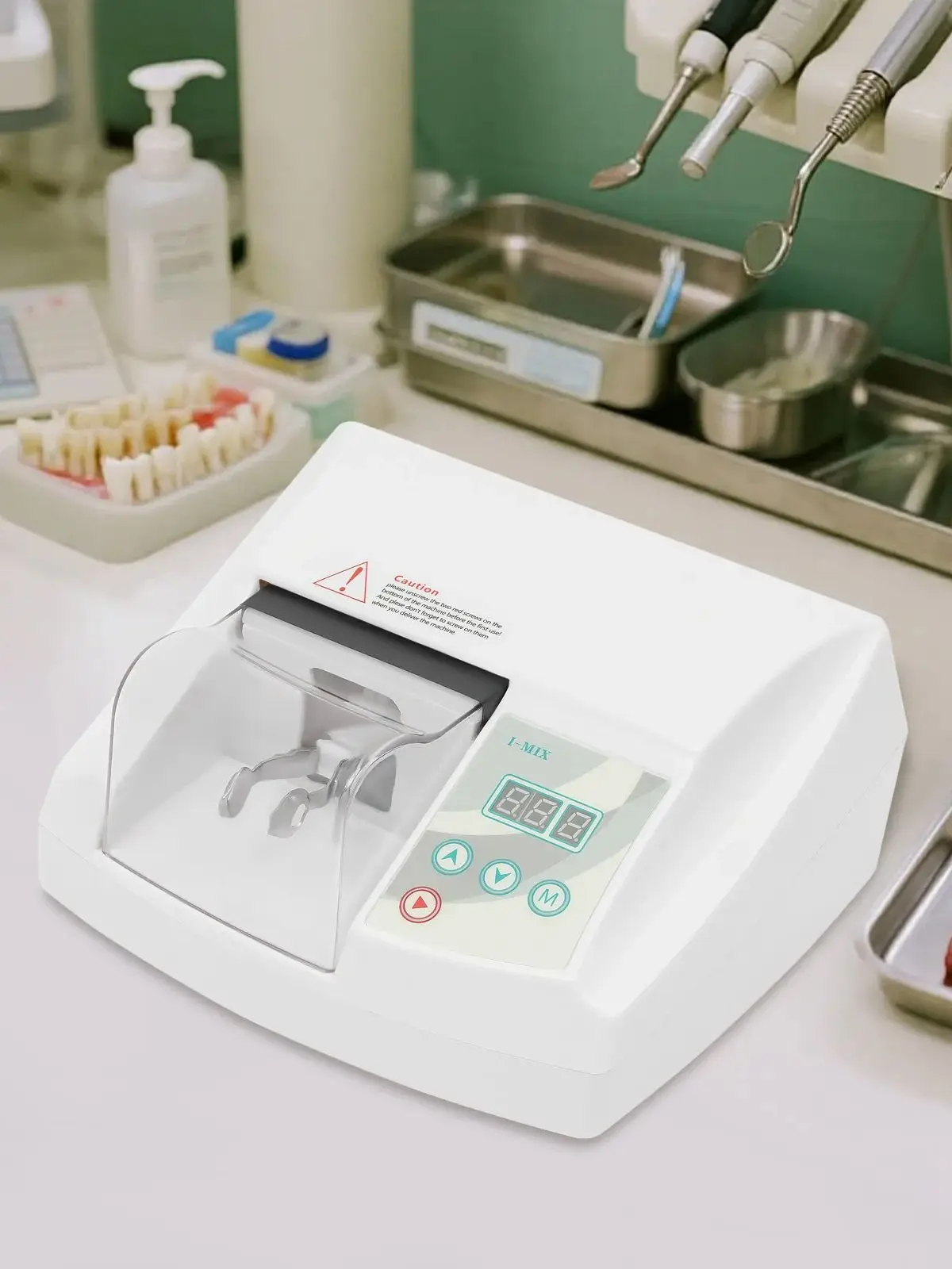 35W tandheelkundige amalgamator, zilveren amalgammachine, fluisterstille en instelbare snelheidsmodus, hoogwaardig beveiligingssysteem, voor tandheelkunde - afbeelding 2