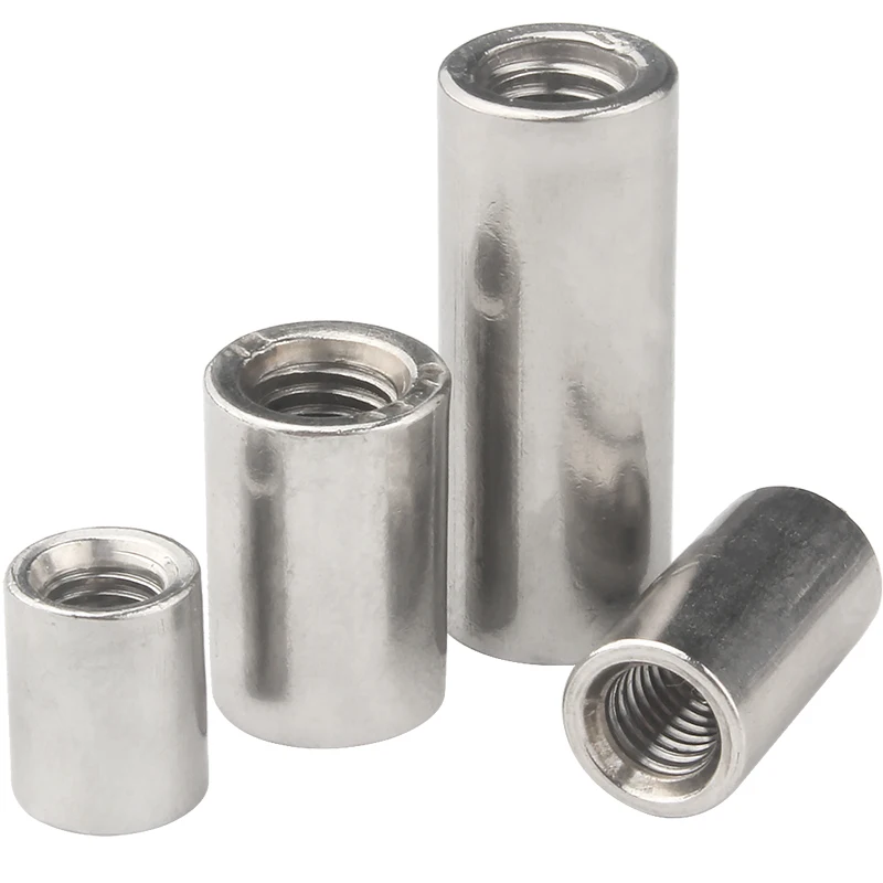 M3 M4 M5 M6 M8 304 Roestvrij Stalen Verlenging Lange Moer Ronde Kolom Gezamenlijke Koppeling Moer Cilindrische Verbinding Schroef Moer