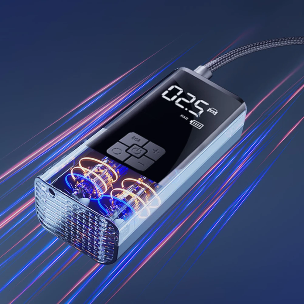 

150PSI Car Wireless Air Pump USB Rechargeable Electric Tire Pump Power Display Car Tire Inflator for Automobile Bicycle Ball