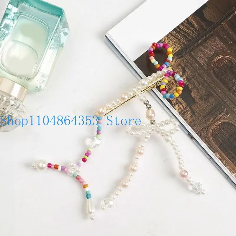 652F Fashionable Pearl Bowknot Hair Clip Women Hair Barrettes Hairpin French Side Clip Girls Hair Accessories Hairgrips