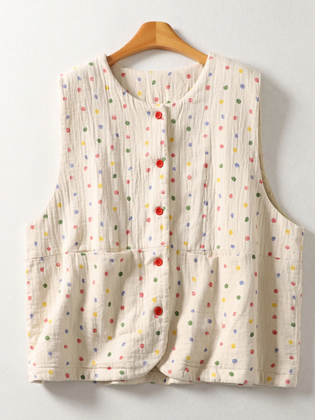 

Женский жилет из хлопка с цветочным принтом в стиле ретро, теплый, для многослойного образа, с пуговицами, повседневный, для работы, свободный крой, осень-зима