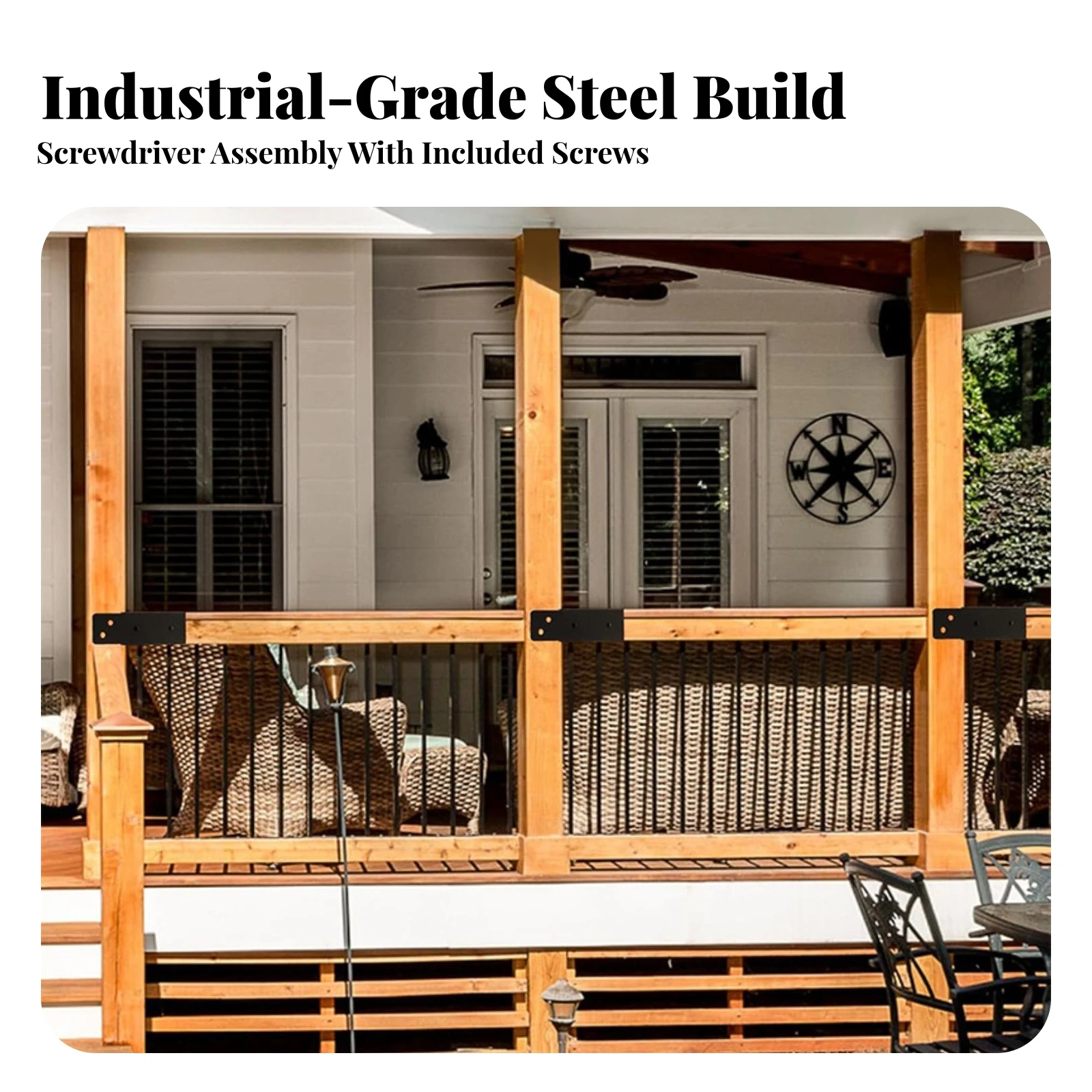 4 Pieces 2x4 Wood Beam Bracket Sturdy Metal Pergola and Deck-Railing Beam Connector Bracket Joiners Rust-Resistant