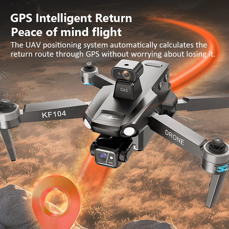 2024 New KF104 Drone 8K Professional Camera 360° Laser Obstacle Avoidance GPS Optical Flow Positioning HD Camera Mini Drone Toy