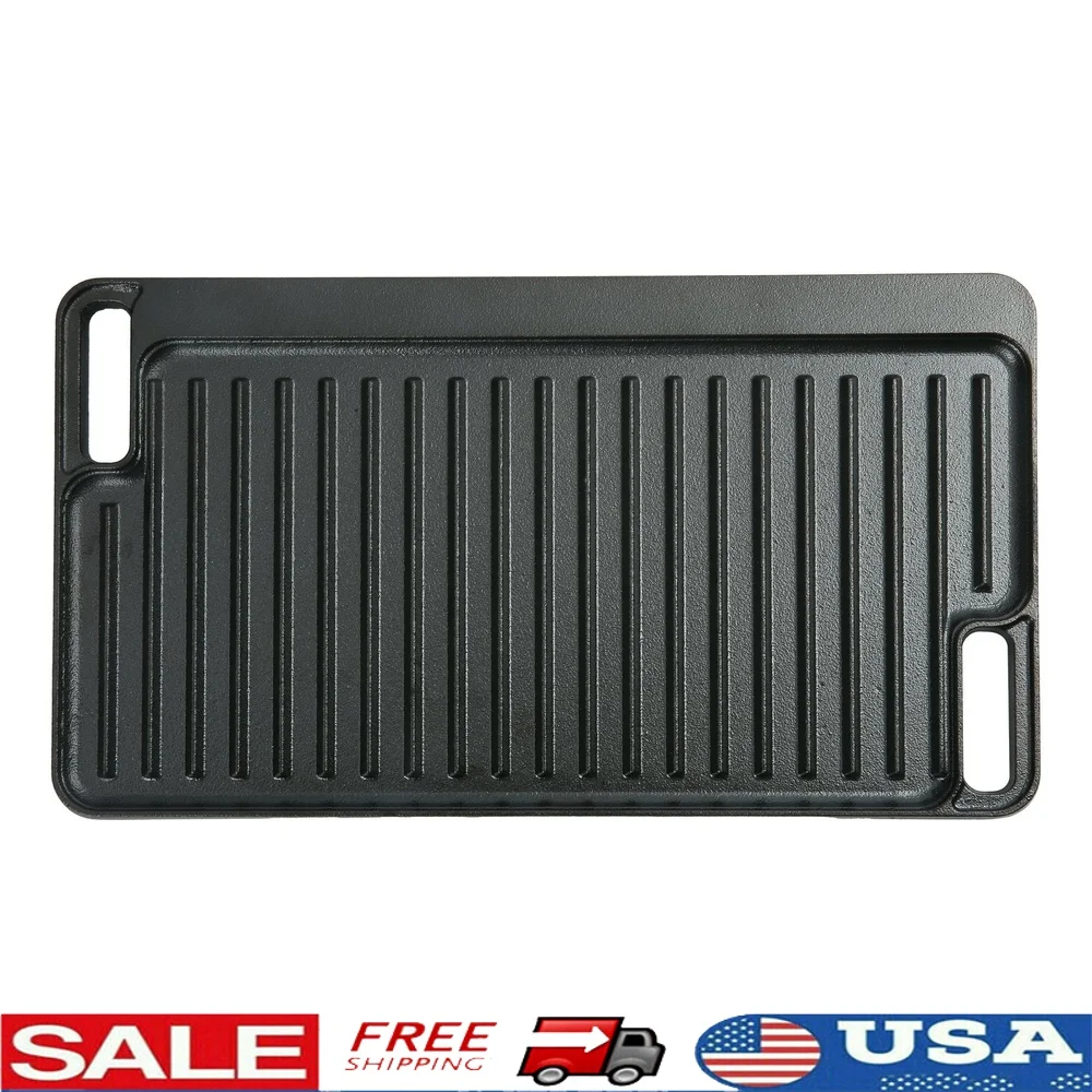 Reversible Nonstick Grill Griddle Plate Cast Aluminum Kitchen Cookware Easy to Clean Durable Hand Wash Camping