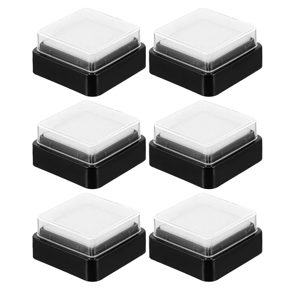 6Pcs Blank Ink Pad Small Portable DIY Stamp Making for Embossing Scrapbooking Washable Craft Ink Refill Reliable Use
