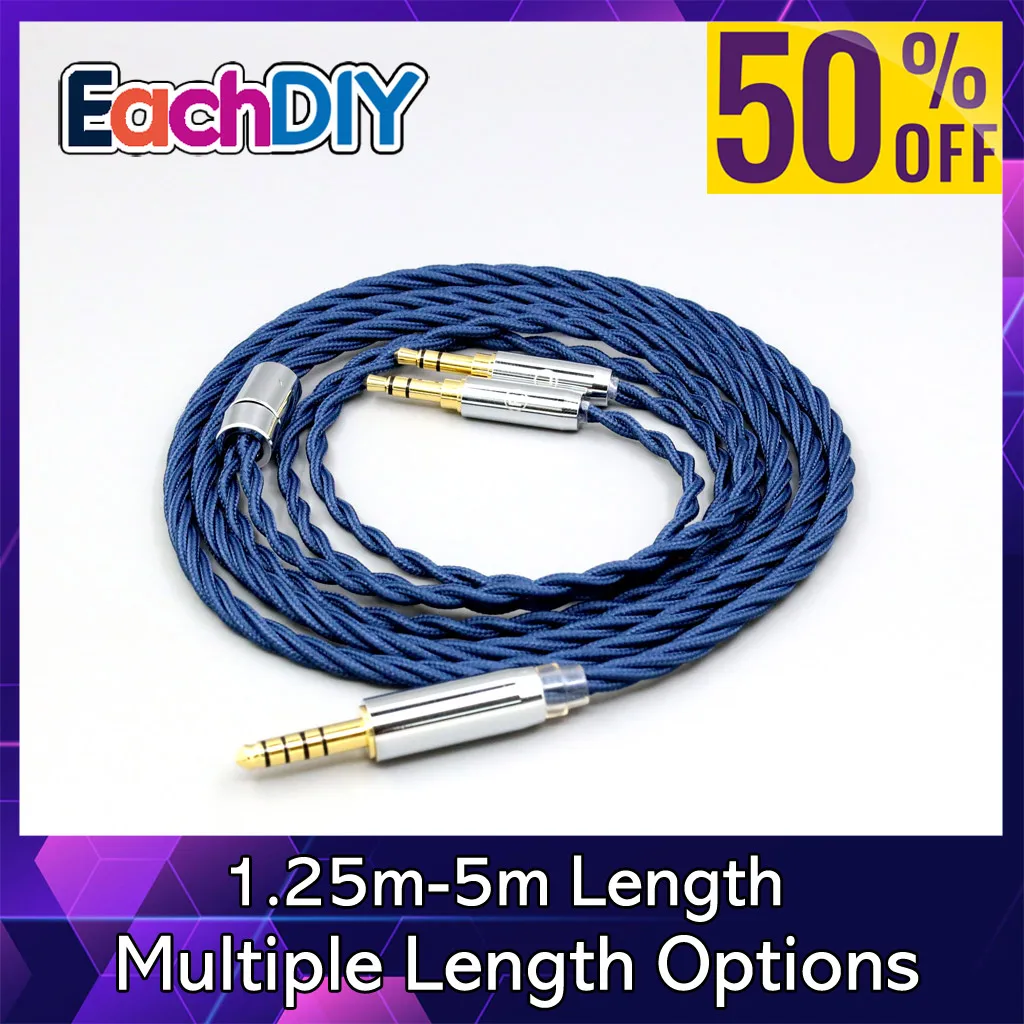 99% Pure Silver OCC Graphene Alloy Full Sleeved Earphone Cable For Hifiman Sundara Ananda HE1000se HE6se HE400se Arya LN008592