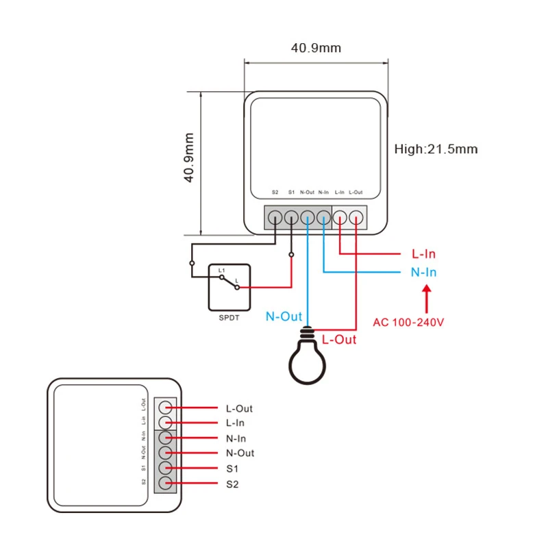 16A Wifi Smart Switch 2 Way Wireless Control DIY Light Switches Mini Smart Breaker Smart Life Control Support Alexa Google Home