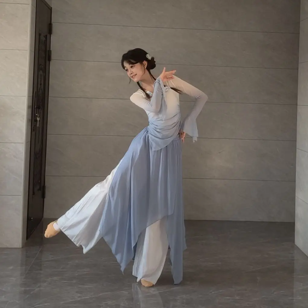 vetements-d'entrainement-en-gaze-pour-femmes-degrade-de-danse-classique-chinoise-manches-cloche-papillon-tenue-de-spectacle-de-danse-ethnique