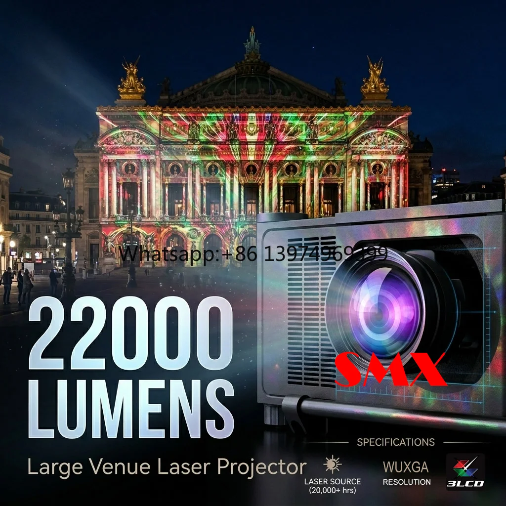 22000 Lumens 3LCD Laser Projector with 4K Support and Short Throw for Large Venue & Projection Mapping
