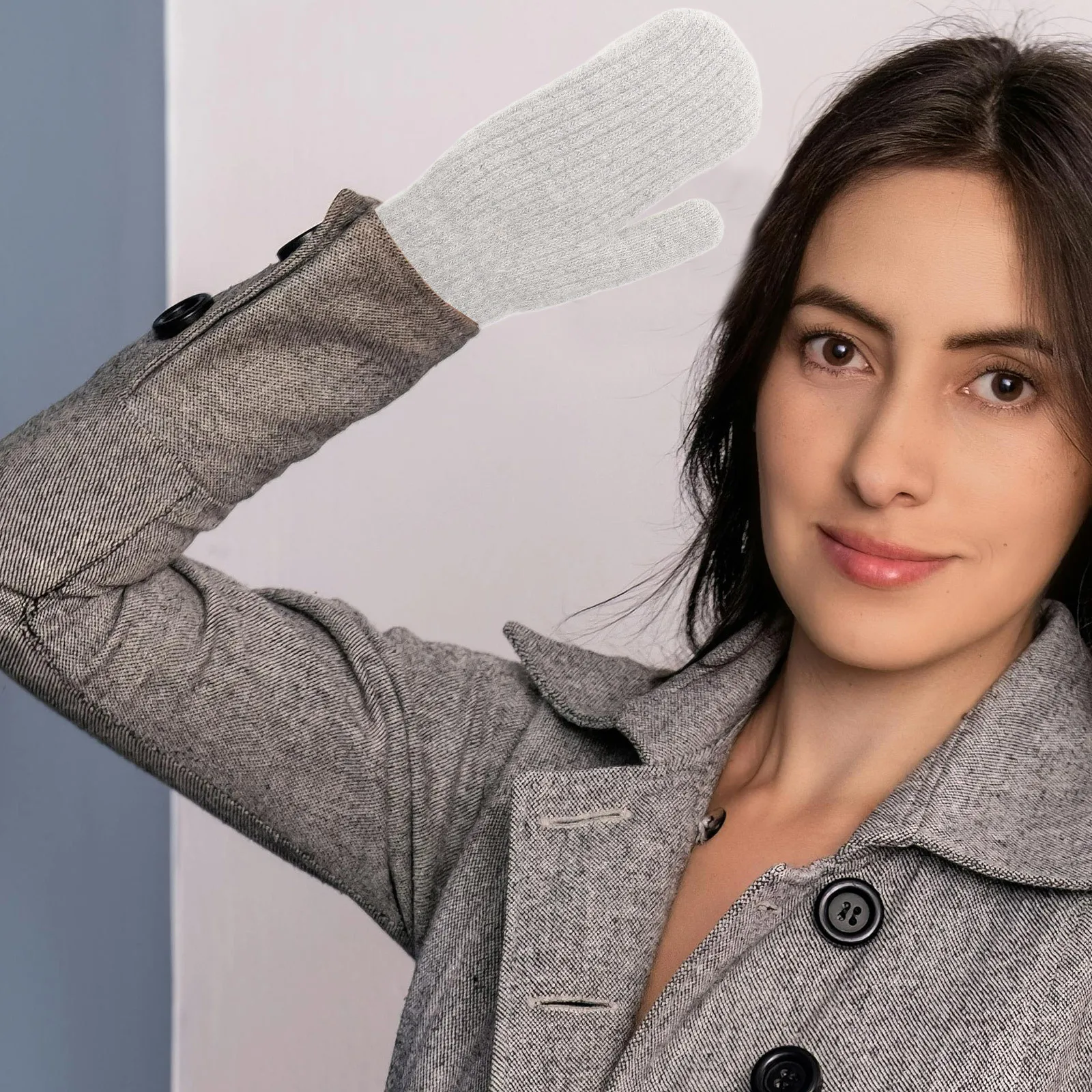 1 زوج قفازات دافئة للنساء الرجال الحرارية محبوك قفازات كاملة الأصابع سميكة معزول في الهواء الطلق قفازات الشتاء مبطن يندبروف #5