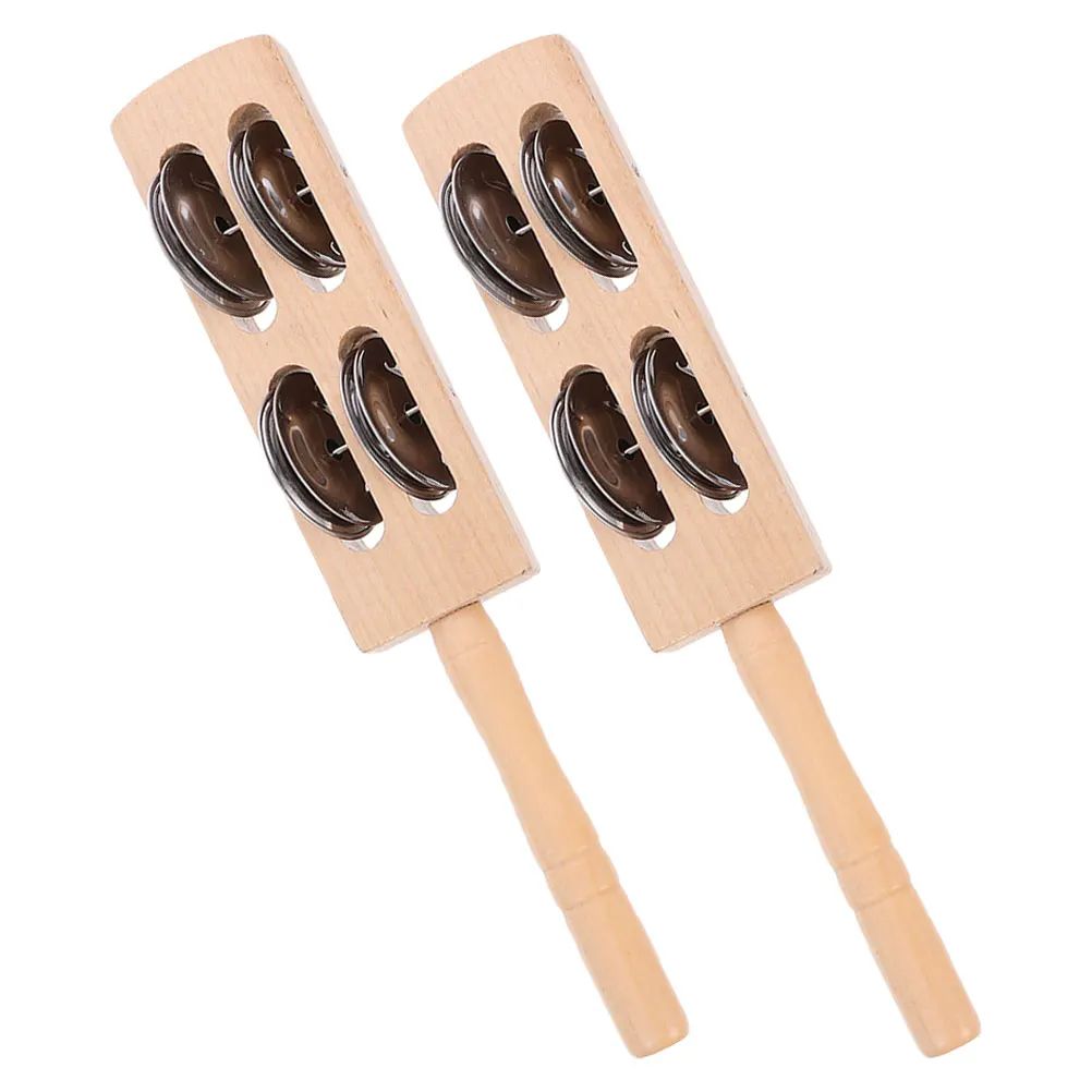 

2Pcs Percussion Instrument Board Wipe Kids Musical Toy Safe Wood Metal Material Long Life Toddler Shaking Toy Indoor Play