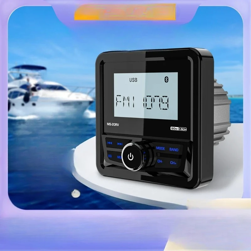 Marine Radio Boat Stereo Bluetooth FM AM Digital Media Audio Player Waterproof For Yacht ATV UTV Golf Cart Motorcycle