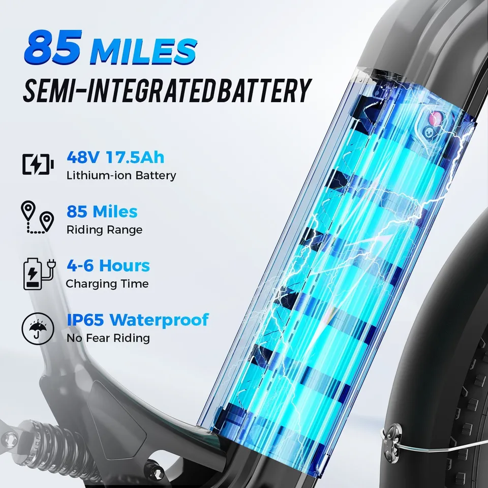 Dual Suspension 26" Fat Tire eBike 1800W 48V Electric Bike for Adult Off-Road image 5