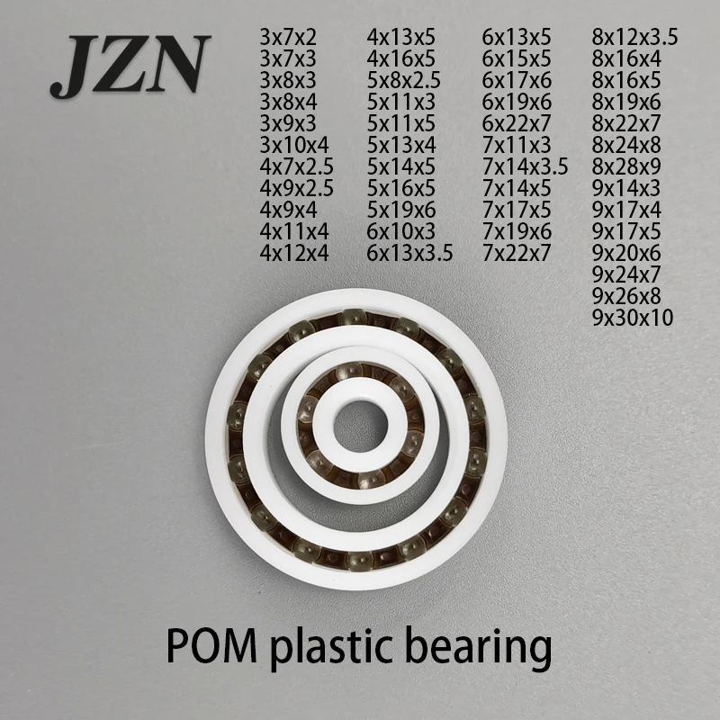 5/10/50/100pcs 3x9x3 4x11x4 5x11x3 5x11x5 6x13x5 POM plastic bearing 7x14x5 7x22x7 8x16x4 8x16x5 9x17x5 9x20x6 9x24x7 9x26x8 mm