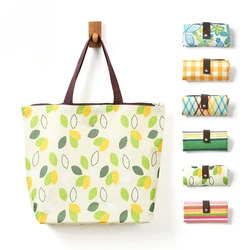 Fresh Flower Print Handbag Women Ladies Fashion Casual Tote Travel Shopping Bags for Grocery Supermarket beach bag