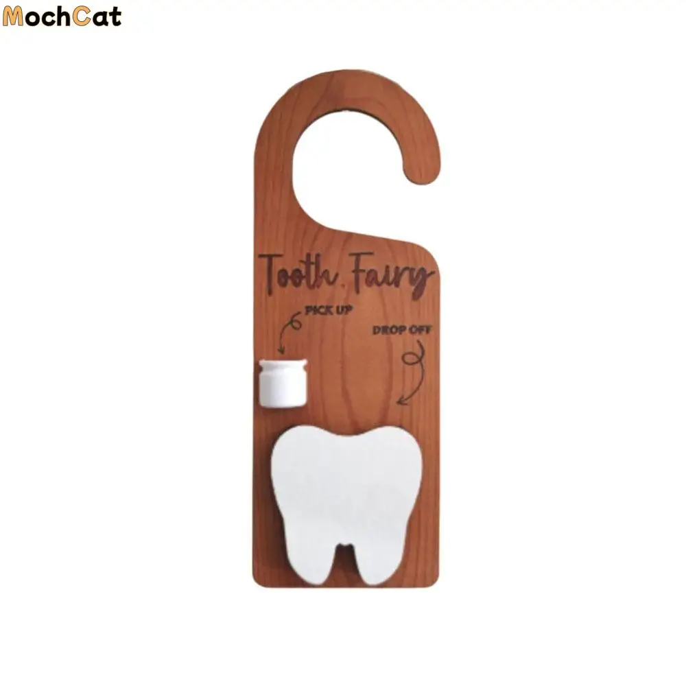 

Wooden Tooth Door Hanger Encourages Tooth Care Tooth Fairy Nursery Tooth Pick Up Box Decorative Tooth Mouse