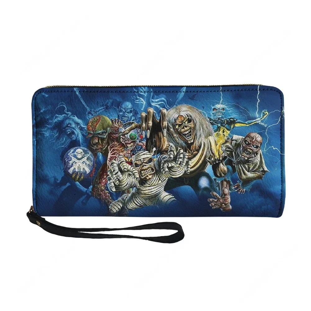 Custom Heavy Metal Wallet Purse Mens Womens Zipper Long Wallets Double Print  Portable Wallet Gift Bag