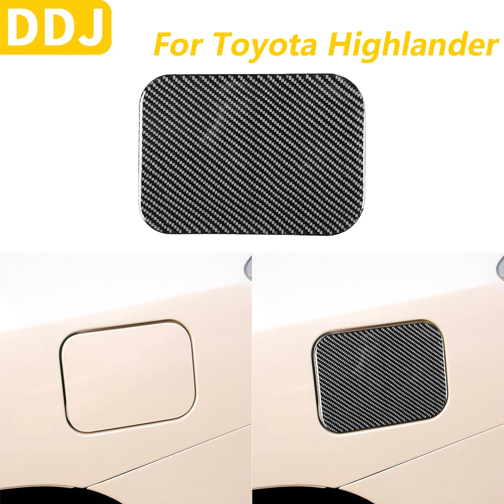 For Toyota Highlander 2008-2013 Carbon Fiber Exterior Fuel Tank Gas Cap Cover Panel Decorative Cover Car Accessories Sticker