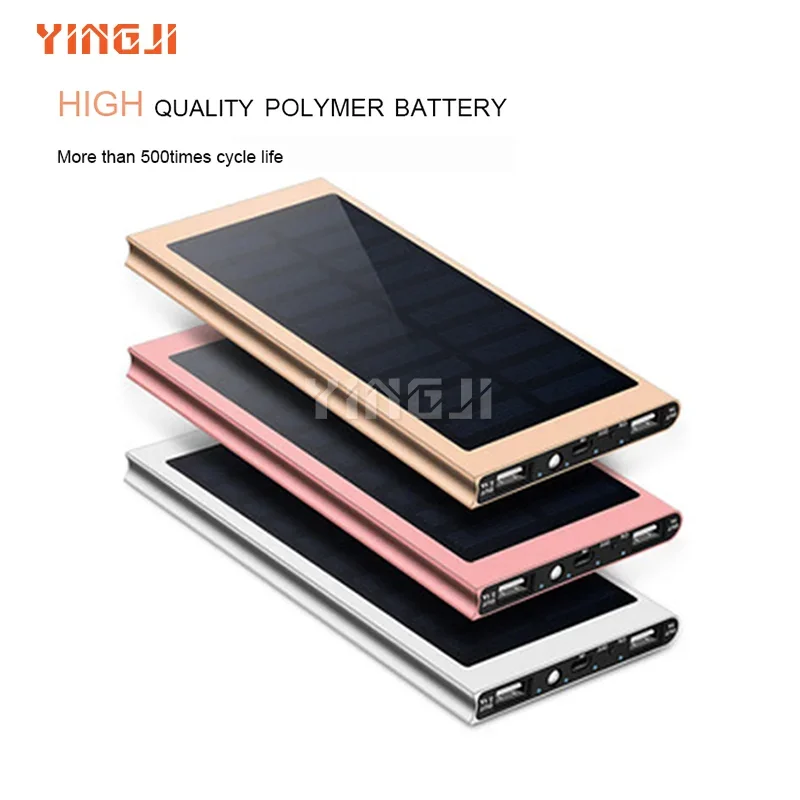 

Lithium polymer battery ultra-thin charger mini ultra-thin 10000mAh solar charger mobile power bank, outdoor, emergency