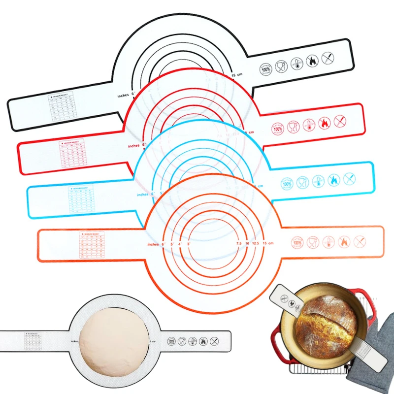 Sourdough Bread Silicone Sling For Dutch Oven Non Stick Long Handle Reusable Dough Transfer Baking Liner Mat