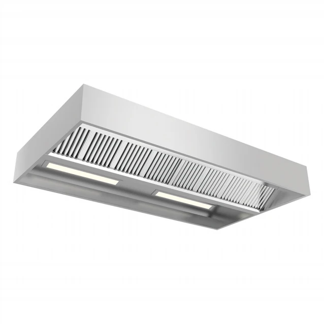 Commercial Kitchen Hood Stainless Steel Island Range Hood with LED Light & Baffle Filter Vented Exhaust Canopy Hood