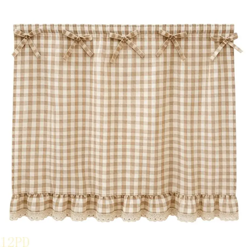 12PD Light Filtering Short Curtain Valacne with Hook & Loop Closure for Half Window