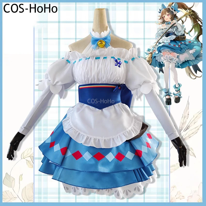 COS-HoHo Arknights Eyjafjalla A Picnic Before A Long Trip Game Suit Elegant Dress Cosplay Costume Halloween Party Outfit Women