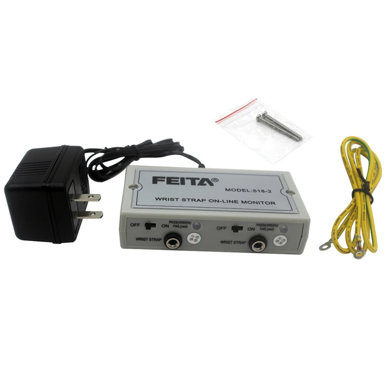 FEITA ESD شريط للرسغ شاشة عبر الإنترنت أداة محطة عمل عالية الجودة 518-2 جهاز اختبار إنذار معصمه مزدوج ثابت ومضاد للكهرباء الساكنة #1