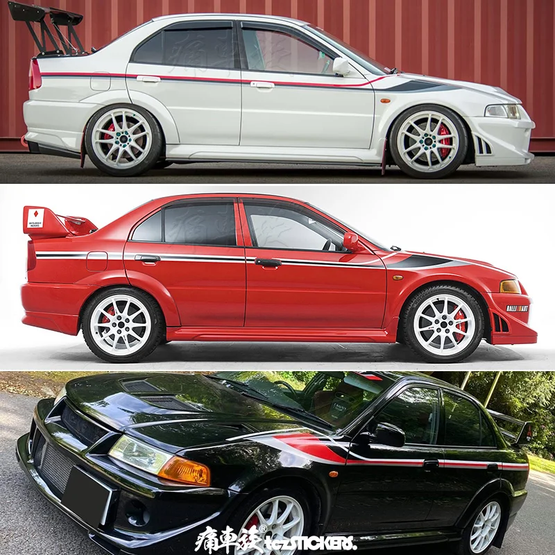 JDM Car Stickers Vinyl Decals Stickers For Ralliart Ralli Art Lancer Evo Evolution 4 IV 5 V 6 VI RS GSR WRC JDM Car Accessories