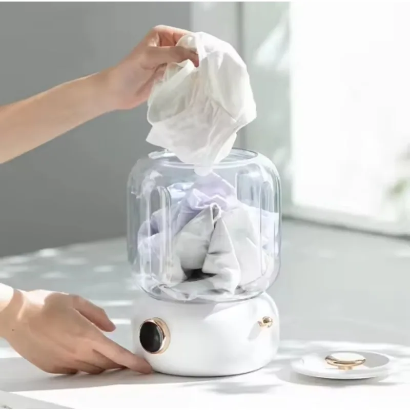 

Mini Fully Automatic Rechargeable Washing Machine for Underwear Socks 2-in-1 Large-Capacity Laundry Cup Digital Display