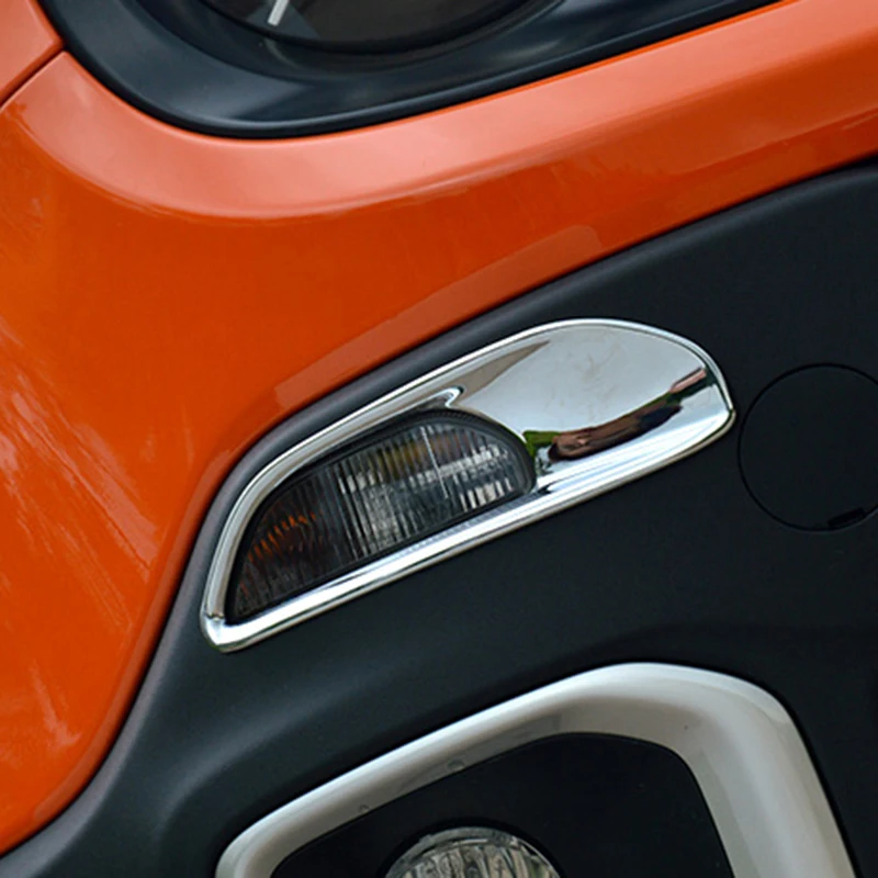 ABS Chrome For Jeep Renegade 2015 2016 2017 2018 Accessories Car Front Light Headlamps Eyebrow Trim Cover External Accessories